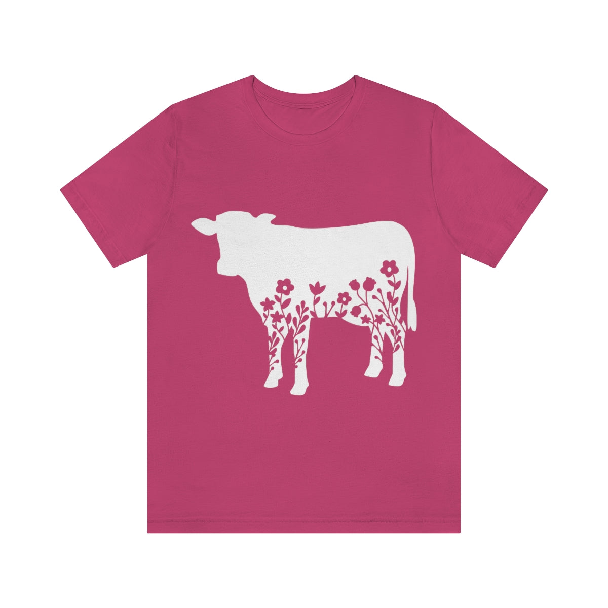 *Floral Cow* Unisex Jersey Short Sleeve Tee