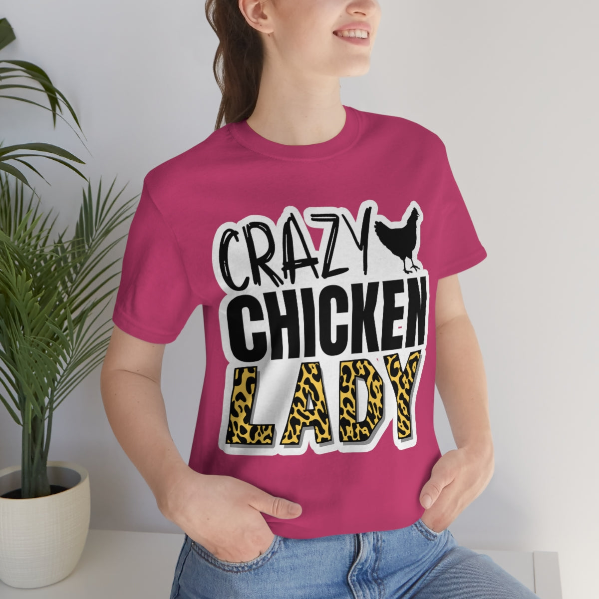 *CRAZY Chicken Lady* Unisex Jersey Short Sleeve Tee